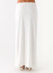 Griff Low Rise Jacquard Maxi Skirt - White
