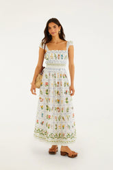 Off-White Tropical Porcelain Maxi Dress