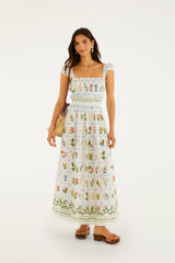 Off-White Tropical Porcelain Maxi Dress
