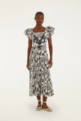 Sand Seashell Serenade Pleated Maxi Dress