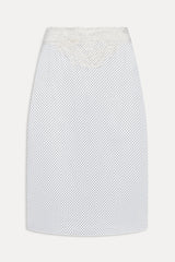Laura Silk Midi Skirt - French Pearl