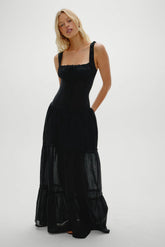 Christabelle Ruffle Maxi Dress - Black
