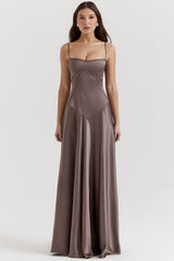 smoke lace up maxi dress