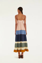 Multicolor Pleats Maxi Dress
