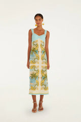 Multicolor Royal Sea Maxi Dress