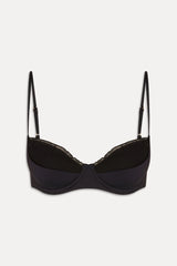 Austin Ruffle Underwire Bikini Top - Black