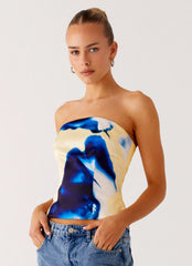 Dreamy Skies Strapless Top - Heirloom Floral