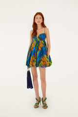 Blue Banana Grapes Sleeveless Mini Dress