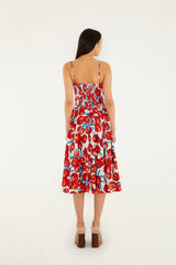 Cherry Blossom Sleeveless Midi Dress