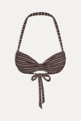 Reece Striped Halter Bikini Top - Amber Stripe