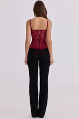 black straight leg trousers