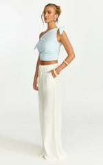 Makenna Pants - Wide Leg Crinkle Pants in White