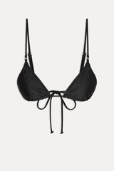 x JENNIE Elena Beaded Bikini Top - Black