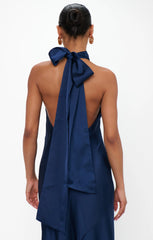 Lisa Maxi Dress ~ Midnight Navy Luxe Satin