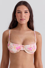 floral print underwired bikini top