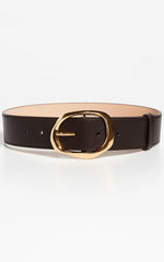 Shelley Belt - Oval Buckle Belt in Brown