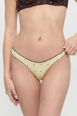 Full Moon Reversible Satin Bikini Bottom - Honey Bug