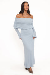 Wilma Off Shoulder Dress - Blue