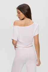 Montecito Boat Neck Knit Shirt - White