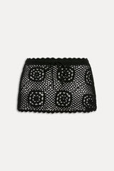 Arlo Crochet Mini Skirt - Black