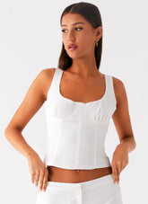 Coastline Bustier Top - White