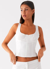 Coastline Bustier Top - White
