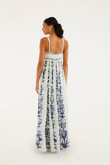 Off-White Flowers Arch Pleats Maxi Dress