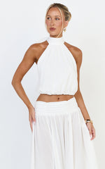 Melanie Top - Halter Neck Top in Cream