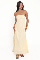 Cyrus Strapless Maxi Dress - Butter Yellow