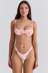 floral print high leg bikini bottom