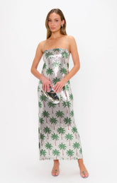 Lizzy Midi Dress ~ Disco Palm Sequins