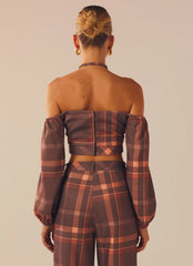 Lose My Cool Crop Top - Chestnut