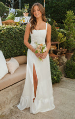 Clarissa Corset Dress ~ Ivory Luxe Satin