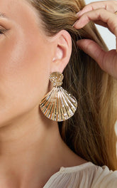 Schiffer Shell Drop Earrings in Gold