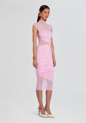 Tabitha Mesh Ruched Midi Dress