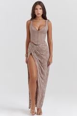 mushroom maxi skirt