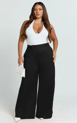 Selena Pants - High Waisted Wide Leg Tailored Pants in Black