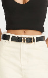 Gianelli Belt - Croc Belt in Black