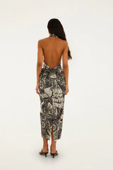 Ruta Beige Embroidered Maxi Dress