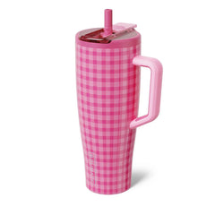 BruMate 40fl oz Stainless Steel Era Flip Straw Tumbler - Pink Gingham