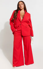 Selena Blazer - Oversized Single Breasted Blazer in Red