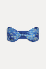 Gigi Satin Bandeau Bikini Top - Cosmic Bloom