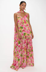 Dalia Maxi Dress ~ Watercolor Floral Chiffon