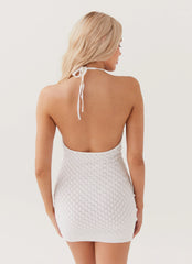Better Things Knit Mini Dress - White