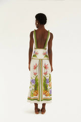 Sand Tropical Scarf Maxi Dress