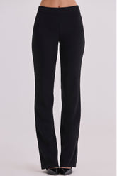 black straight leg trousers