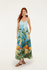 Multicolor Rio Mosaic Sweetheart Neck Maxi Dress