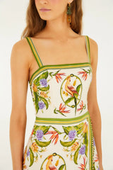 Sand Tropical Scarf Sleeveless Mini Dress