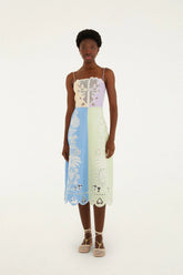 Multicolor Embroidered Midi Dress