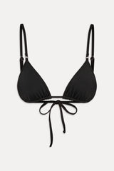 Elena Micro Triangle Bikini Top - Black